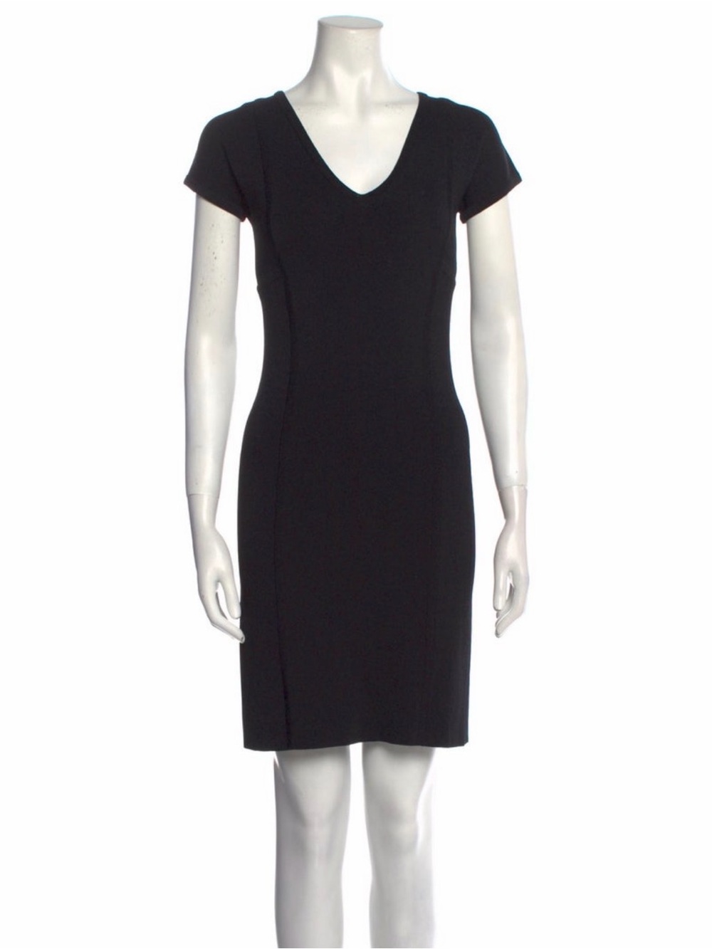 Derek Lam Black V-Neck Sheath Dress